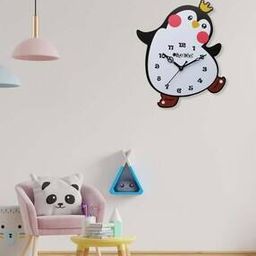 Penquin Pattern Silent Movement Wooden Wall Clock-53
