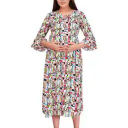Abstract Print Maternity A-Line Dress-image-22
