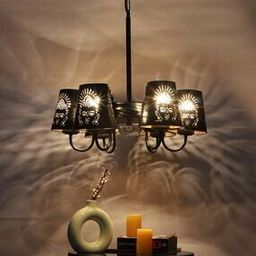 devansh  Chandelier With Etching Shades  For Living Room -picture-12