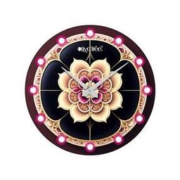 Floral Print Wooden Silent Movement Wall Clock-41