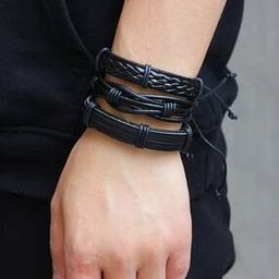 10070B Set of 6 Leather Bracelets-22