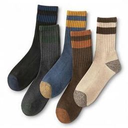 Men Pack of 5 Colourblock Mid-Calf Length Socks-16