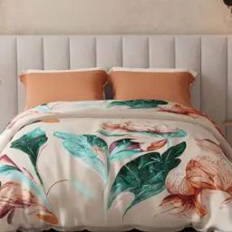 Leaf Print Double Blankets-13