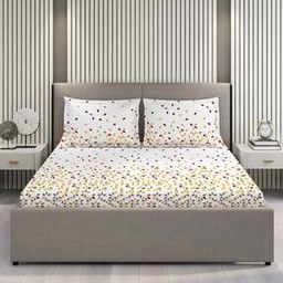 210 TC Geometric King Size Bedsheets with Pillow Covers-image-9