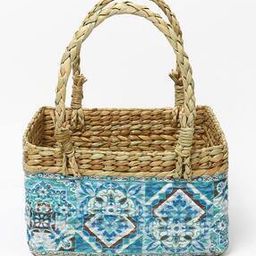 Printed Seagrass Hamper Basket with Handle-47