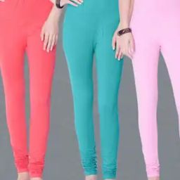 Pack of 3 Women Full-Length Leggings with Elasticated Waist-image-57