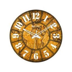World Map Print Silent Movement Wooden Wall Clock-11