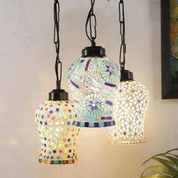 Set of 3 LED Compatible Cluster Hanging Lamps-15