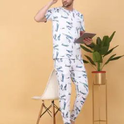 sweet dreams Men Printed Round-Neck T-Shirt & Pants Set-picture-20