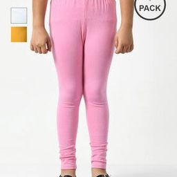 Girls Pack of 3 Leggings with Elasticated Waistband-image-65