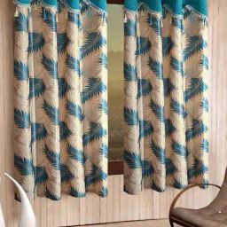 cortina eyelet curtain Pack of 2 Printed Window Curtains image 1