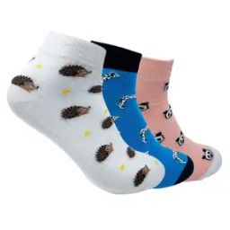 Pack of 3 Novelty Print Ankle-Length Socks-image-24