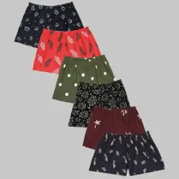 Girls Pack of 6 Assorted Printed Boyshorts with Elasticated Waist-image-47