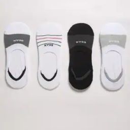Men Pack of 4 Colourblock No-Show Socks-image-73