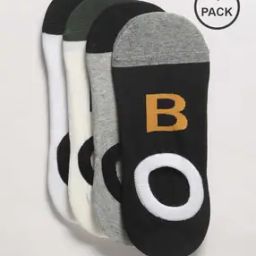 Men Pack of 4 Colourblock No-Show Socks-21