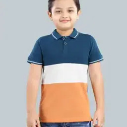 Boys Colourblock Regular Fit Polo T-Shirt-image-95