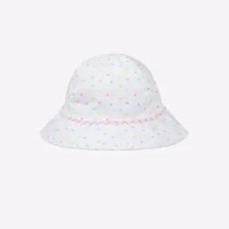 Polka-Dot Print Hat with Bobble Trim-image-27