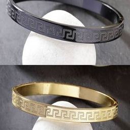 Set of 2 Men Gold & Silver-Plated Kada-4