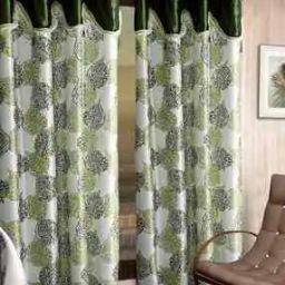 Pack of 2 Leaf Print Polyester Curtains-image-26