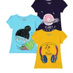 Pack of 3 Graphic Print Round-Neck T-Shirts-picture-17