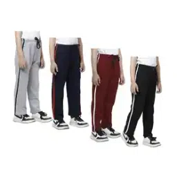 Boys Pack of 4 Straight Track Pants with Elasticated Drawstring Waist-picture-10
