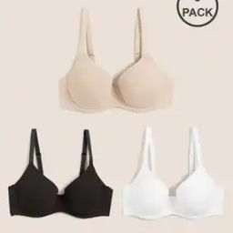 Pack of 3 Solid T-Shirt Bra-34