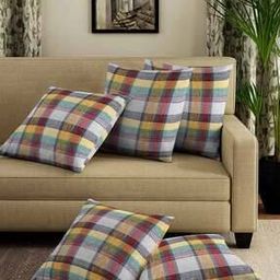 Set of 5 Checked Cushion Covers-image-28