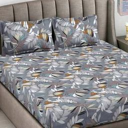 300 TC Floral Print King-Size Bedsheet with Pillow Covers-image-67