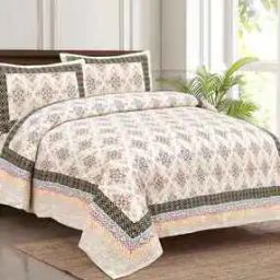 150 GSM Floral Print Double Bedsheet with Pillow Covers-image-38