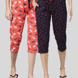 Pack of 2 Printed Capris with Drawstring Waist-20