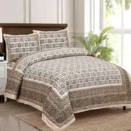 150 GSM Floral Print Double Bedsheet with Pillow Covers-33