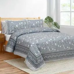 150 GSM Floral Print Double Bedsheet with Pillow Covers-image-9