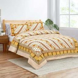 150 GSM Floral Print Double Bedsheet with Pillow Covers-image-55