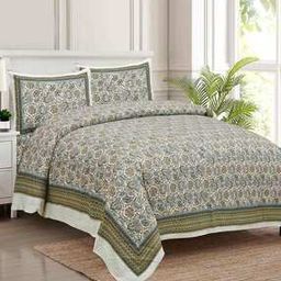 150 GSM Floral Print Double Bedsheet with Pillow Covers-image-44