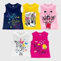 Pack of 5 Relaxed Fit Sleeveless T-Shirt-image-72