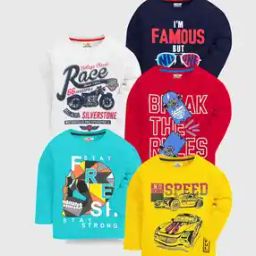 Pack of 5 Boy Relaxed Fit Round-Neck T-Shirts-6
