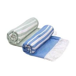 Set of 2 Striped Cotton Bath Towels 55" x 27"-7