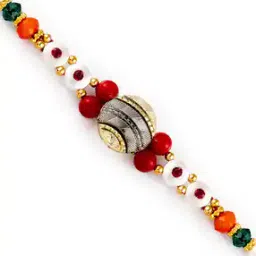 Bead-Studded Tie-Up Rakhi with Roli Chawal & Greetings Cards-image-33