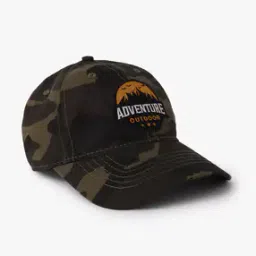 Camo Print Baseball Cap with Applique-image-22