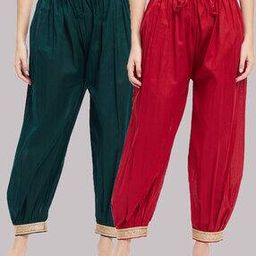Women Pack of 2 Salwars with Drawstring Waist-image-13