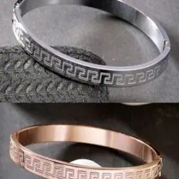 Pack of 2 Stainless Steel Dotted Pattern Kada Bracelets-image-79