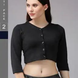 Pack of 2 Button-Down Thermal Tops with Bracelet Sleeves-9