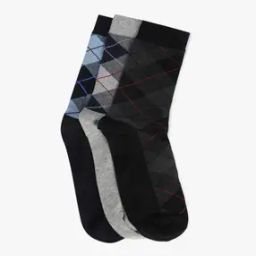 Men Pack of 3 Checked Mid-Calf Length Socks-image-119