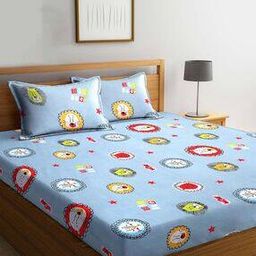 Set of 2 210 TC Printed King-Size Bedsheets with Pillow Covers-45