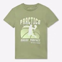 Basketball Print Pure Cotton T-Shirt-image-34