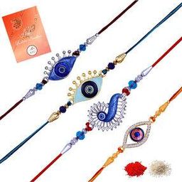 Men Set of 4 Evil-Eye Tie-Up Rakhis-21