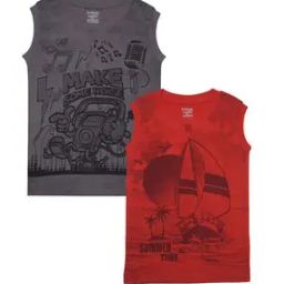 dollar Boys Pack of 2 Graphic Print Regular Fit Round-Neck T-Shirts-picture-31
