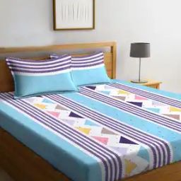 Set of 2 210 TC Geometric Print King-Size Bedsheets with Pillow Covers-26