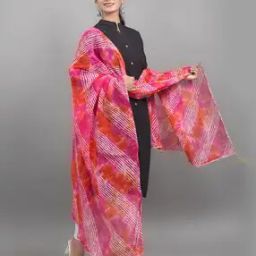 Striped Lace Dupatta-image-85