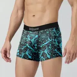 Men Animal Print Trunks with Brand Waistband-image-77